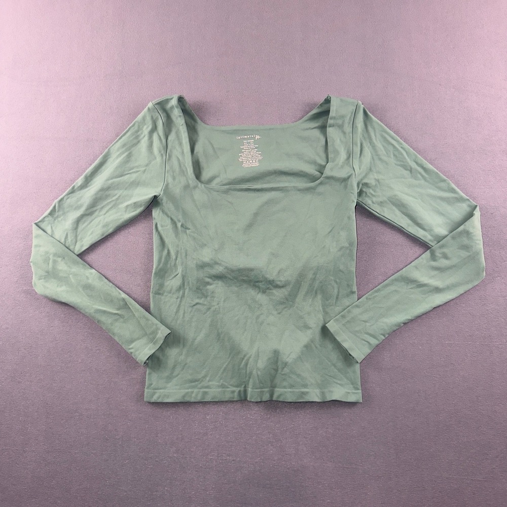 Intimately Free People Sage Green Square Neck Long Sleeve Seamless Top M/L